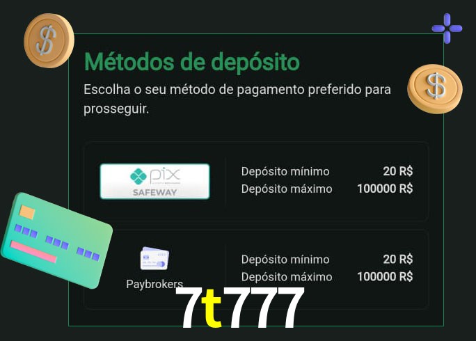 O cassino 7t777 oferece uma grande variedade de métodos de pagamento